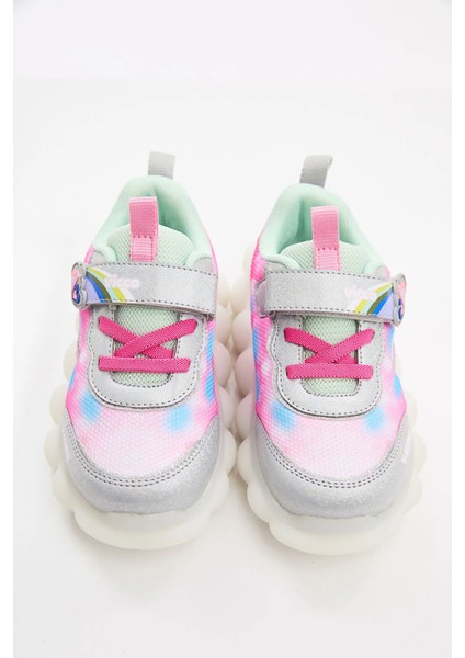 Ballon Işıklı Kız Bebek Gümüş Spor Ayakkabı
