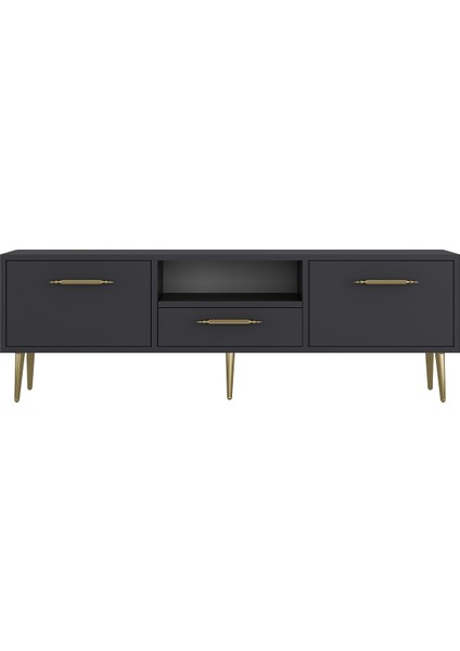 1330DROPDD-128 Tv Sehpası ANTRASİT-ALTIN fiyatları