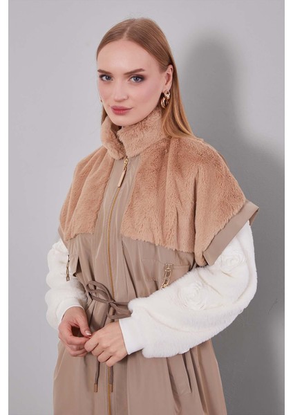 Camel Kürk Yakalı Yelek fiyatları