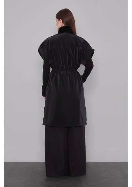 Siyah Kürk Yakalı Yelek fırsatları