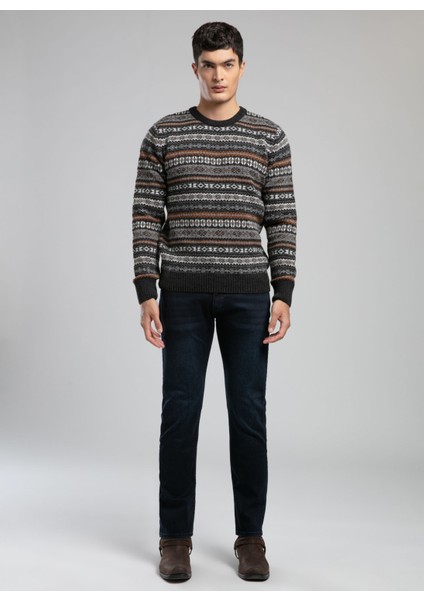 Yuvarlak Yaka Regular Fit Antrasit Erkek Kazak 261 Lcm 241022 Adrıel Antrasit