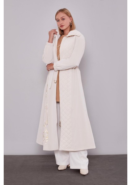 Bej Açılırfermuar Detaylı Trençkot
