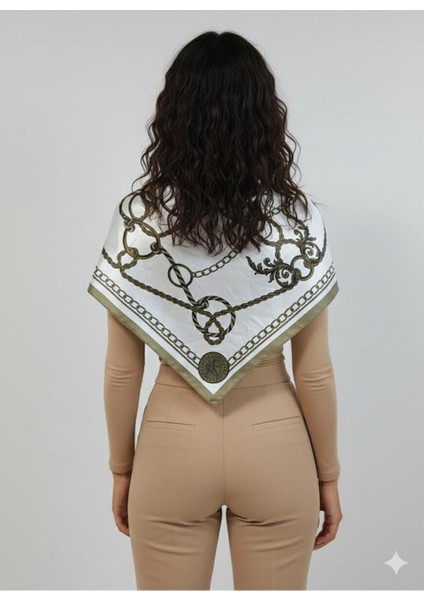 Zincir Desenli Haki Üçgen Fular Bandana Estacraft - 100X45 cm fiyatları