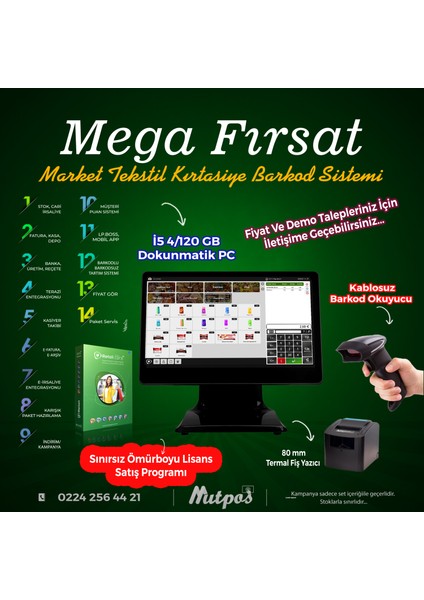 Lp Retail Market / Tekstil / Kırtasiye Adisyon ve Satış Takip Sistemi - Yazılım Dahil