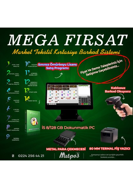 Lp Retail Market / Tekstil / Kırtasiye Adisyon ve Satış Takip Sistemi - Yazılım Dahil fiyatları