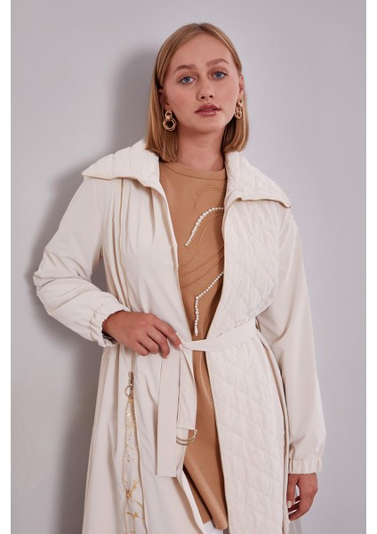 Bej Açılırfermuar Detaylı Trençkot modelleri