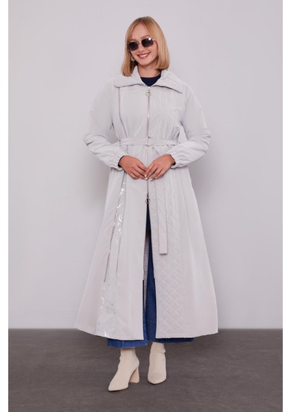 Taş Açılırfermuar Detaylı Trençkot