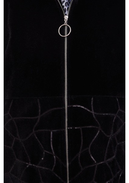 Siyah Pullu Desen Midi Kaban indirimleri