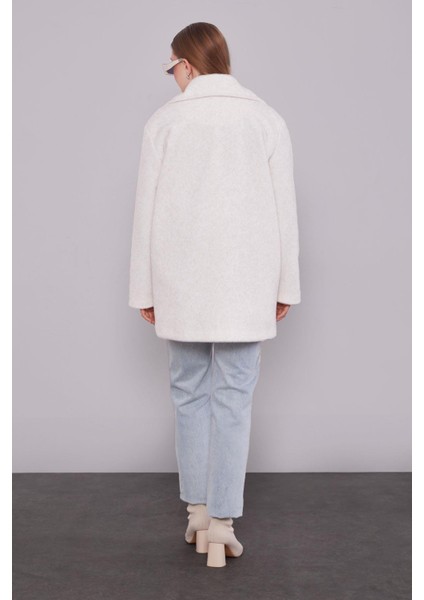 Ekru Pullu Desen Midi Kaban indirimleri