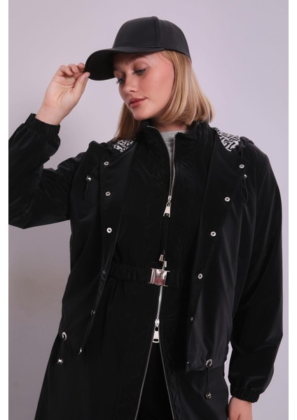 Siyah Çıkarılabilir Detaylı Trençkot fırsatları