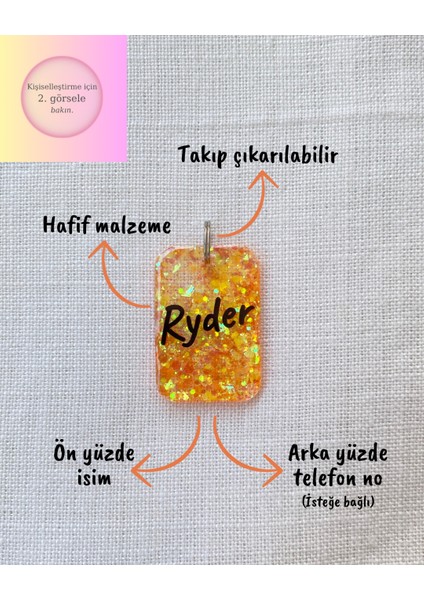 Dikdörtgen Şeklinde Kedi/ Küçük- Orta Irk Köpek- Isimliği/ Künyesi