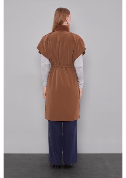 Kahve Kürk Yakalı Yelek fırsatları