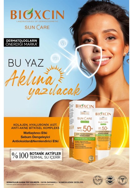 Spf 50+ Güneş Kremi 50 ml Akneye Eğilimli Cilt
