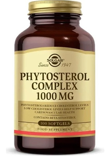 Phytosterol Complex 1000 Mg 100 Yumuşak Jelatin Kapsül Kolesterol Düşürücü İçerik fiyatları