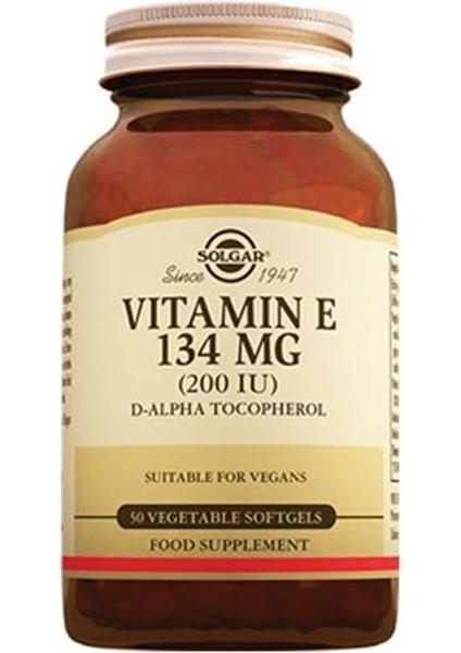 Vitamin E 200 Iu Vegetarian Softgels 50 Yumuşak Kapsül fiyatları