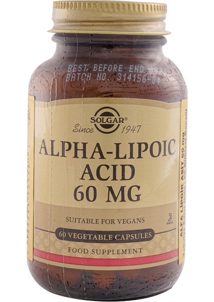 Alpha Lipoic Acid 60 Mg 60 Kapsül