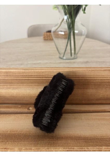 Peluş Kürk Mandallı Toka Küçük Siyah indirimleri