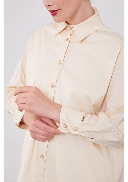 Bej Düğme Detaylı Gömlek indirimleri