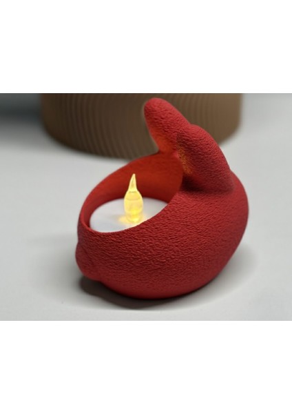 Tavşan Formlu Tealight Mumluk – Dekoratif Mini Mumluk