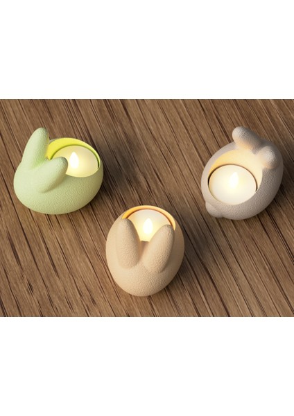 Tavşan Formlu Tealight Mumluk – Dekoratif Mini Mumluk fırsatları
