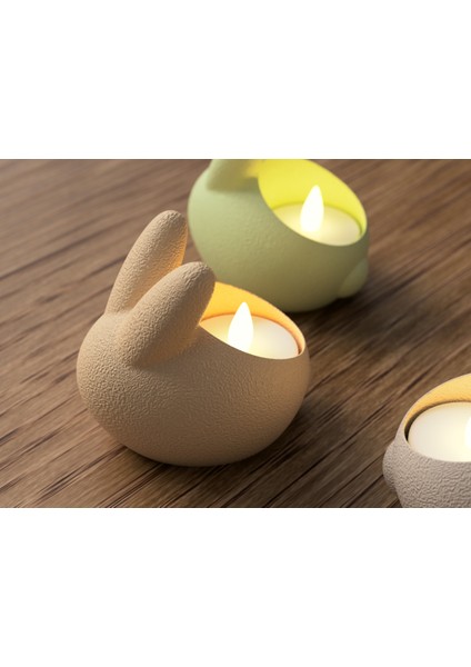 Tavşan Formlu Tealight Mumluk – Dekoratif Mini Mumluk indirimleri