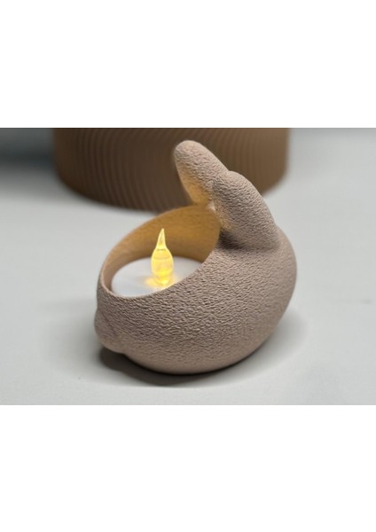 Tavşan Formlu Tealight Mumluk – Dekoratif Mini Mumluk