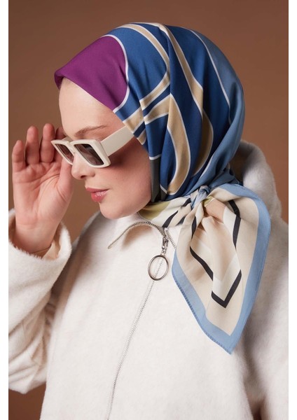 Mavi Kamuflaj Desen Aura Eşarp modelleri