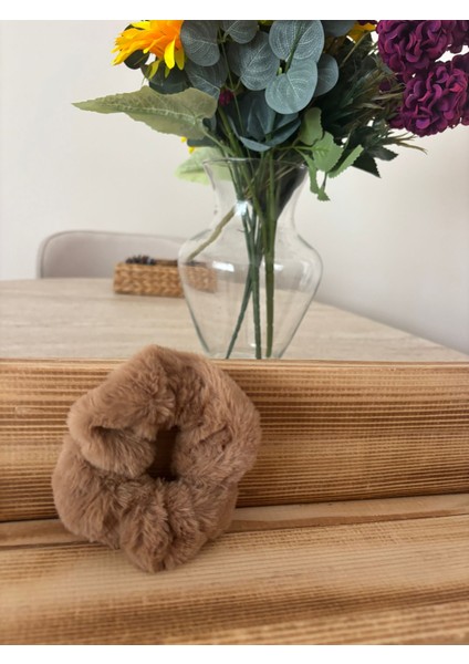Peluş Scrunchıe (Lastik Toka) Camel modelleri
