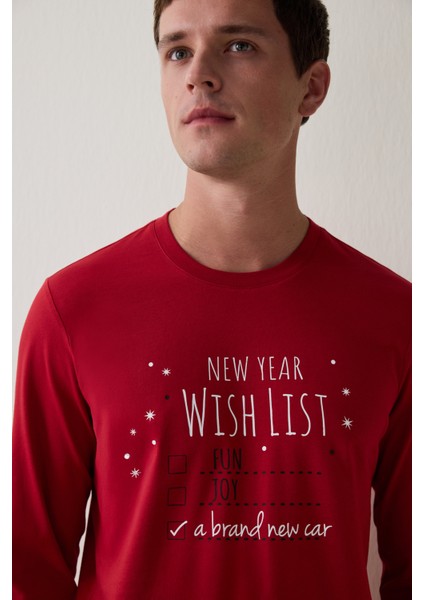 Kırmızı Erkek Kareli Bisiklet Yaka Oversize Pijama Takımı fırsatları