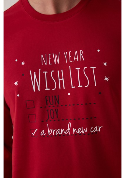 Kırmızı Erkek Kareli Bisiklet Yaka Oversize Pijama Takımı indirimleri