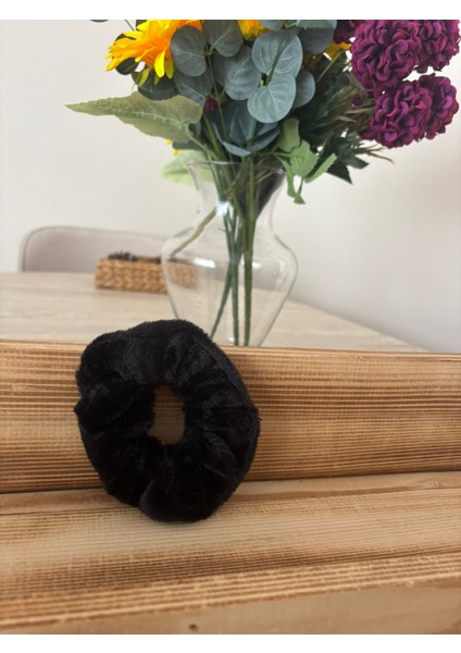 Peluş Scrunchıe (Lastik Toka) Siyah