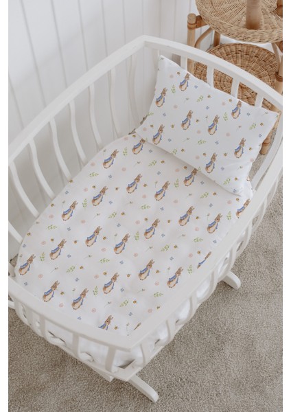 %100 Pamuklu Poplin Anne Yanı Beşik Nevresim Seti - Sevimli Tavşan fiyatları