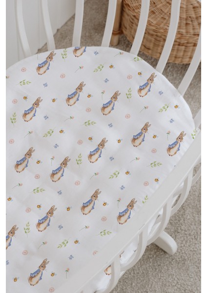 %100 Pamuklu Poplin Anne Yanı Beşik Nevresim Seti - Sevimli Tavşan modelleri