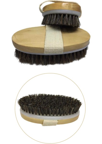 Doğal At Kılı Fırça Masaj Selülit Fırçası + Ince Uçlu Şampuan Hazneli Silikon Duş Fırçası - 2li Set fiyatları