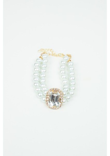 Kristal Taşlı Cam Inci Çift Sıralı Bileklik fiyatları