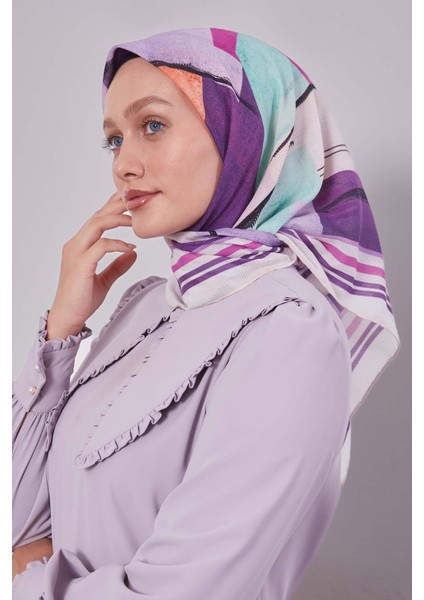 Mor Soyut Desen Pamuk Eşarp fiyatları