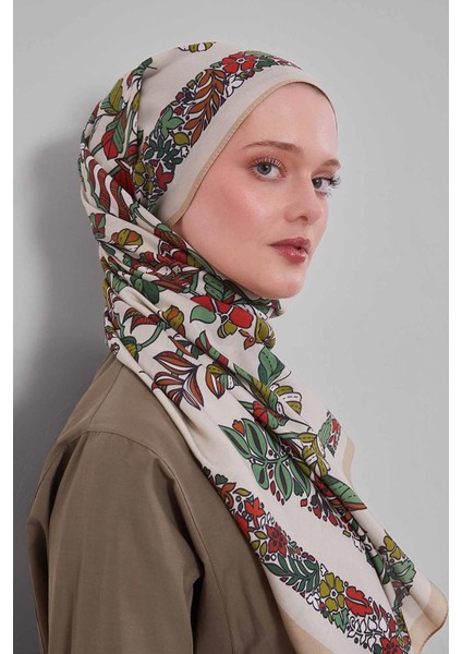 Vizon Çiçek Yaprak Desen Aura Eşarp fiyatları