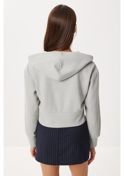 Kapüşonlu Fermuarlı Selanik Sweatshirt LXA0025 Taş Grisi indirimleri
