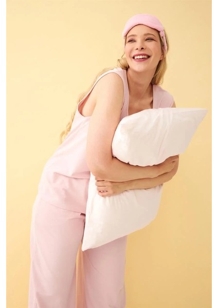 Kadın Pembe Büyük Beden Penye Alt Üst Takım modelleri