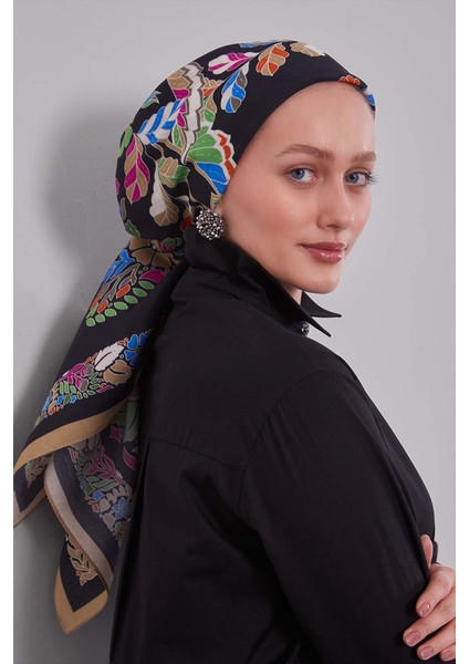 K.vizon Çiçek Yaprak Desen Aura Eşarp