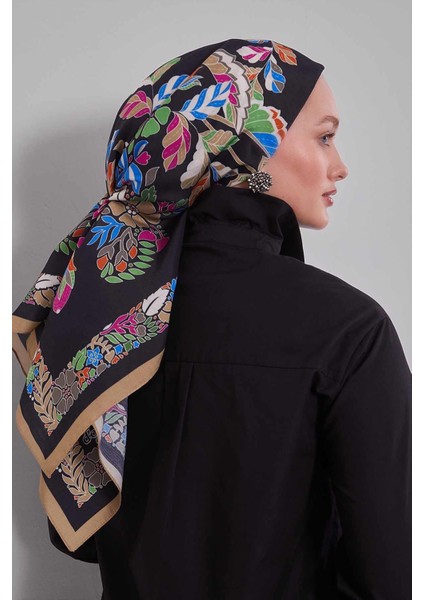 K.vizon Çiçek Yaprak Desen Aura Eşarp modelleri