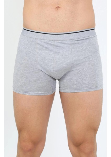 Erkek Pamuk Likralı Boxer Gri