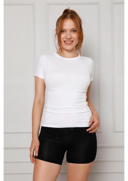 Kadın Penye Boxer Siyah