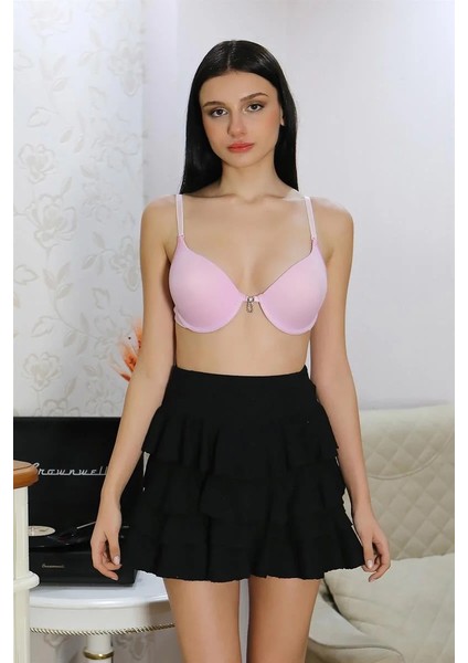 Kadın Destekli Balenli Taş Detaylı Sütyen Lila