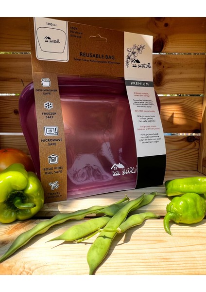 Düz Tabanlı Dik Duran Harım Pack - 1300 ml