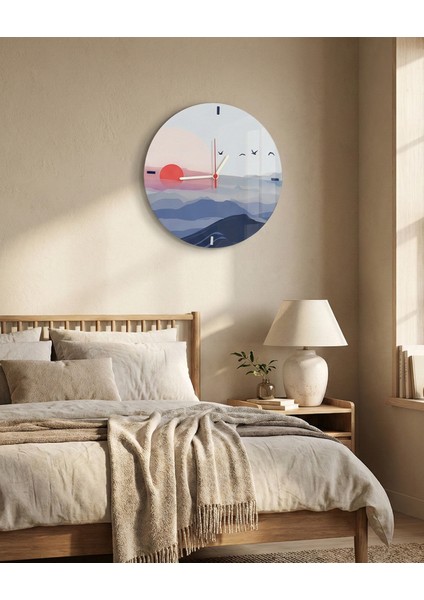 Gün Doğumu Dekoratif Cam/akrilik Duvar Saati [30CM] - Sessiz Çalışan Duvar Saati - Mutfak-Yatakodası fiyatları