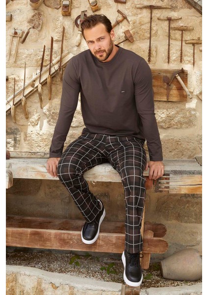 Erkek Aydoğan Jakar Uzun Kol Pijama Takımı 3384 KAHVERENGI01 fiyatları