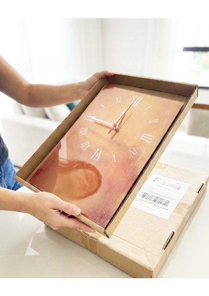 Rustik Altın Paslı Duvar Saati - Roma Rakamlı Iskandinav Tasarım Dikdörtgen Saat - Altın Paslı fiyatları