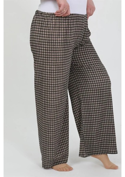 Kadın Büyük Beden Bürümcük Pantolon Kahve fiyatları