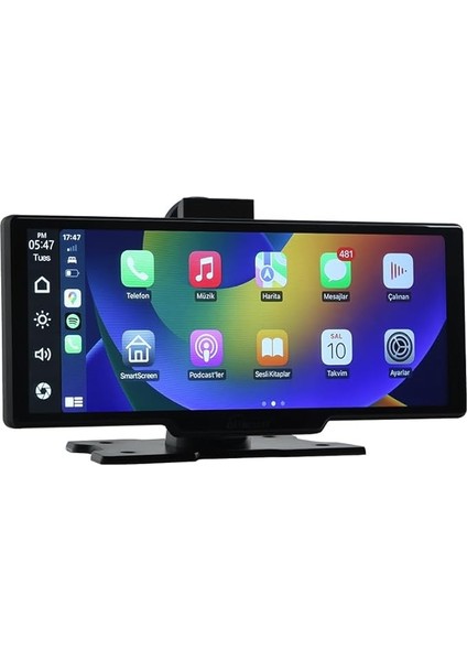 10" Taşınabilir Carplay & Android Auto, Ön & Arka Kameralı Torpido Üstü Araç Multimedya (OT-N91C)